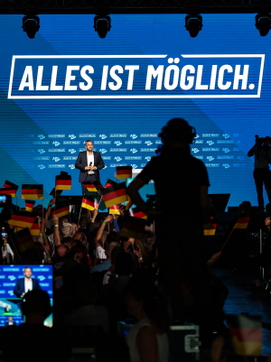 Die AfD wirbt mit dem Slogan "Alles ist möglich". Doch für viele ihrer Forderungen gilt das nicht. Foto: IMAGO / Christian Schroedter